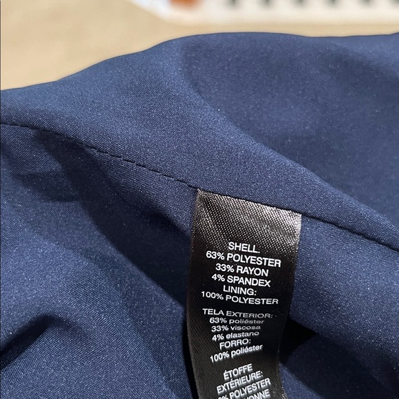 White House Black Market Midnight Blue DOUBLE BREASTED BLAZER WOMENS SIZE 10 - Picture 9 of 10